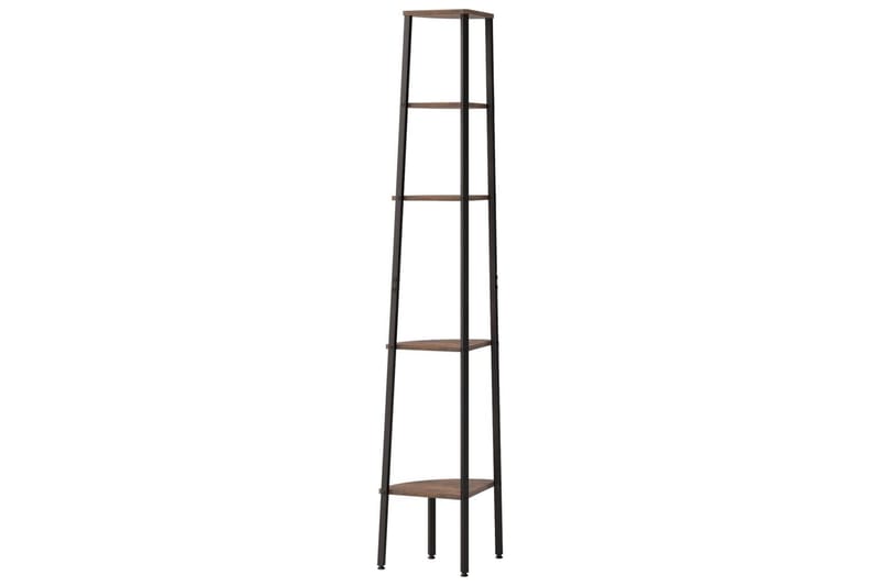 beBasic stigereol med 5 hylder 45,5x31,5x180 cm mørkebrun og sort - Brun - Opbevaring - Hylder & Reoler - Hjørnehylde og hjørnereol