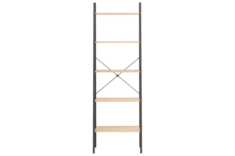 beBasic stigereol med 5 hylder 56x35x174 cm lysebrun og sort - Brun - Opbevaring - Hylder & Reoler - Hylder & hyldeknægte