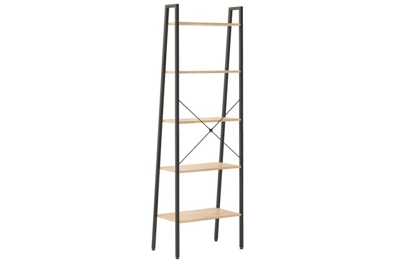 beBasic stigereol med 5 hylder 56x35x174 cm lysebrun og sort - Brun - Opbevaring - Hylder & Reoler - Hylder & hyldeknægte