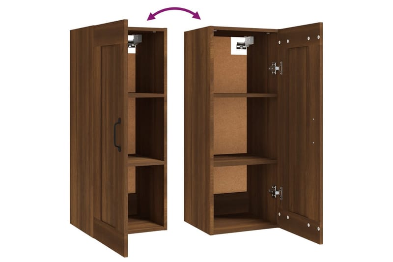 beBasic vægskab 35x34x90 cm konstrueret træ brun egetræsfarve - Brun - Opbevaring - Hylder & Reoler - Hylder & hyldeknægte