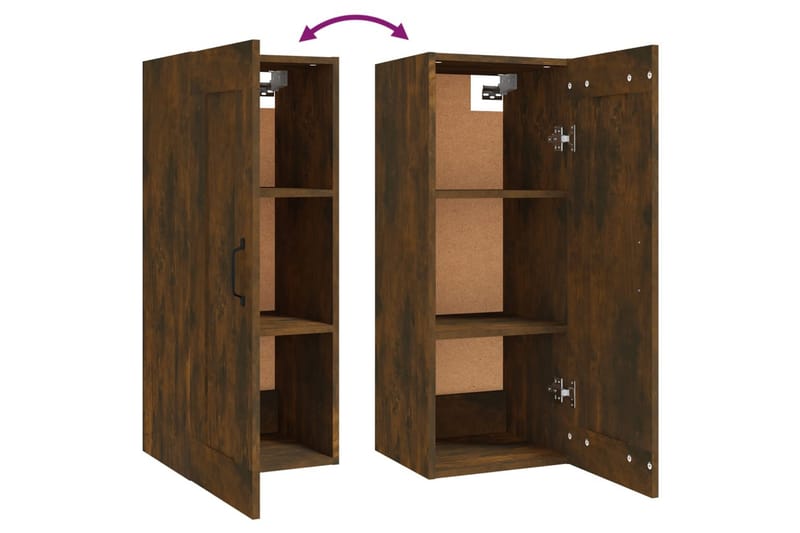beBasic vægskab 35x34x90 cm konstrueret træ røget egetræsfarve - Brun - Opbevaring - Hylder & Reoler - Hylder & hyldeknægte