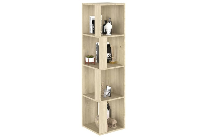 hjørnereol 33x33x132 cm spånplade sonoma-eg - Brun - Opbevaring - Hylder & Reoler - Hjørnehylde og hjørnereol