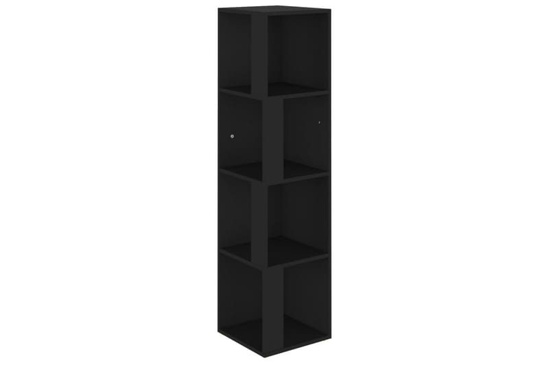 hjørnereol 33x33x132 cm spånplade sort - Sort - Opbevaring - Hylder & Reoler - Hjørnehylde og hjørnereol
