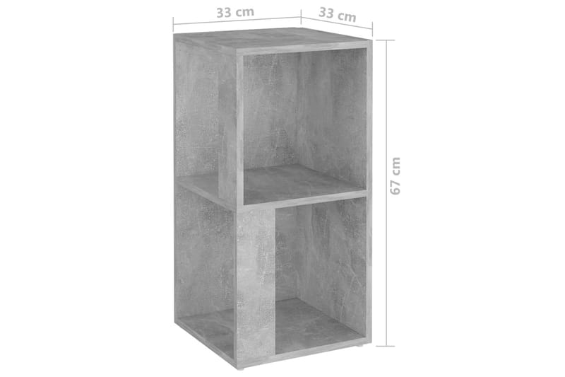 hjørnereol 33x33x67 cm spånplade betongrå - Grå - Opbevaring - Hylder & Reoler - Hjørnehylde og hjørnereol