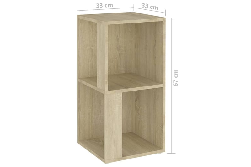 hjørnereol 33x33x67 cm spånplade sonoma-eg - Brun - Opbevaring - Hylder & Reoler - Hjørnehylde og hjørnereol