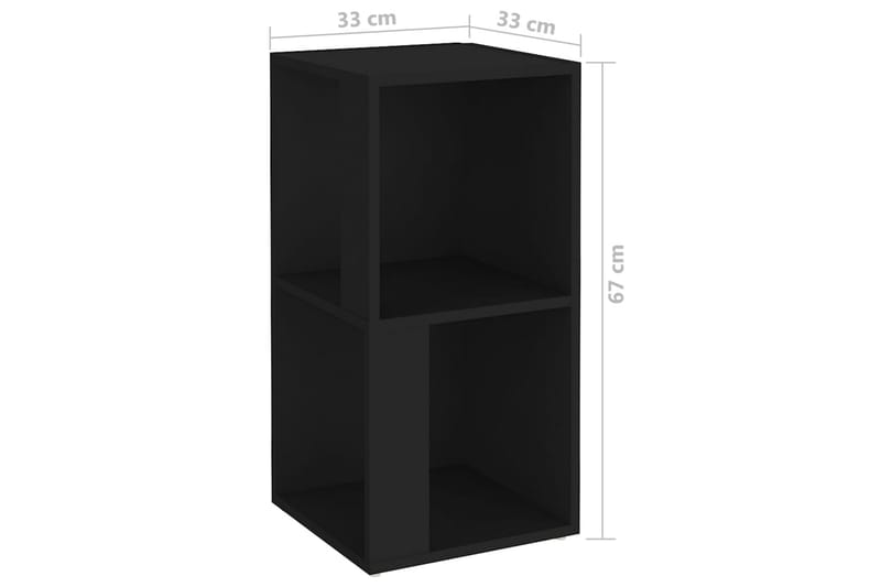 hjørnereol 33x33x67 cm spånplade sort - Sort - Opbevaring - Hylder & Reoler - Hjørnehylde og hjørnereol
