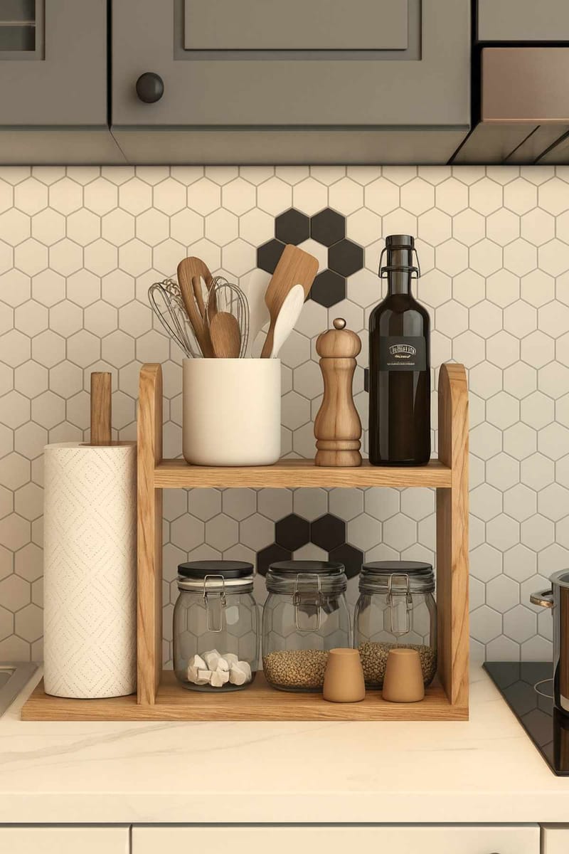 Køkkenhylde Hanah Home Peka Kitchen (45 x 36,8 x 17 cm) Fyrretræ - Fyrretræ - Hus & renovering - Køkken & bad - Køkken & bryggers - Køkkenindretning - Køkkenhylde