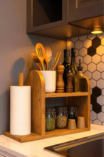 Køkkenhylde Hanah Home Peka Kitchen (45 x 36,8 x 17 cm) Fyrretræ - Fyrretræ - Hus & renovering - Køkken & bad - Køkken & bryggers - Køkkenindretning - Køkkenhylde