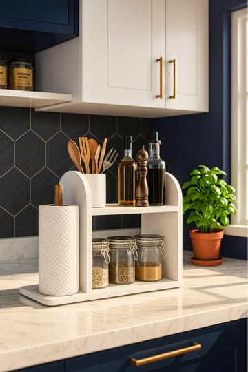Køkkenhylde Hanah Home Peka Kitchen (45 x 36,8 x 17 cm) Hvid - Hvid - Hus & renovering - Køkken & bad - Køkken & bryggers - Køkkenindretning - Køkkenhylde