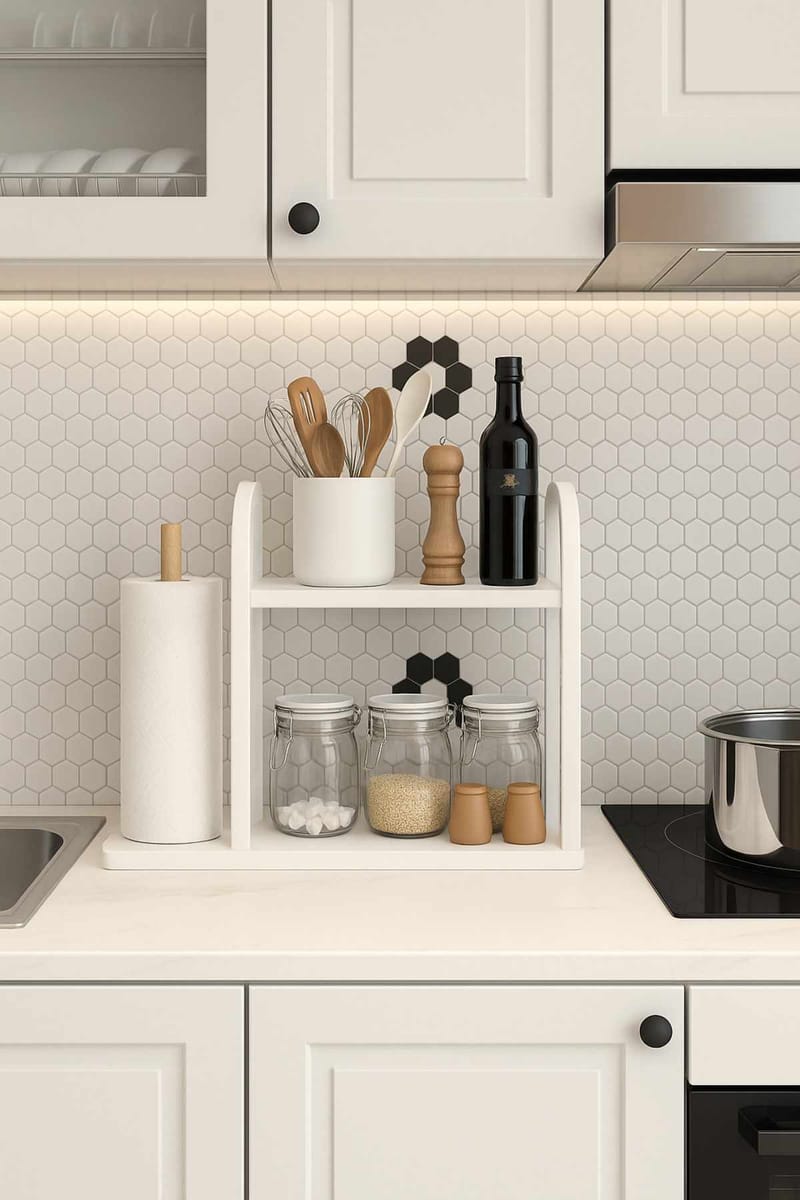 Køkkenhylde Hanah Home Peka Kitchen (45 x 36,8 x 17 cm) Hvid - Hvid - Hus & renovering - Køkken & bad - Køkken & bryggers - Køkkenindretning - Køkkenhylde