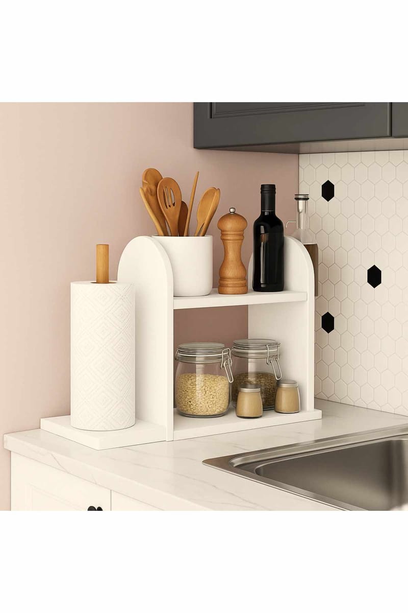Køkkenhylde Hanah Home Peka Kitchen (45 x 36,8 x 17 cm) Hvid - Hvid - Hus & renovering - Køkken & bad - Køkken & bryggers - Køkkenindretning - Køkkenhylde