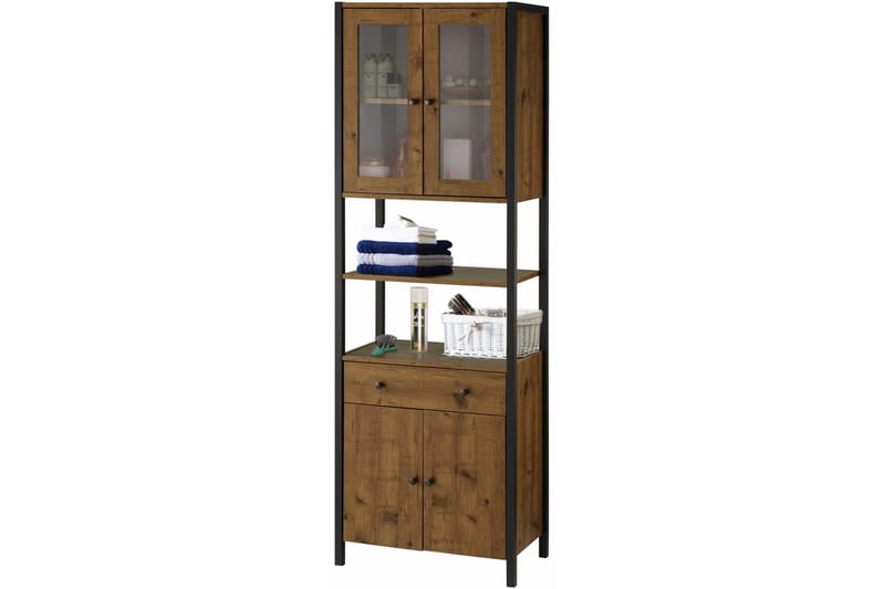 Brayden tv-skab 60x180 cm - Brun/sort - Hus & renovering - Køkken & bad - Køkken & bryggers