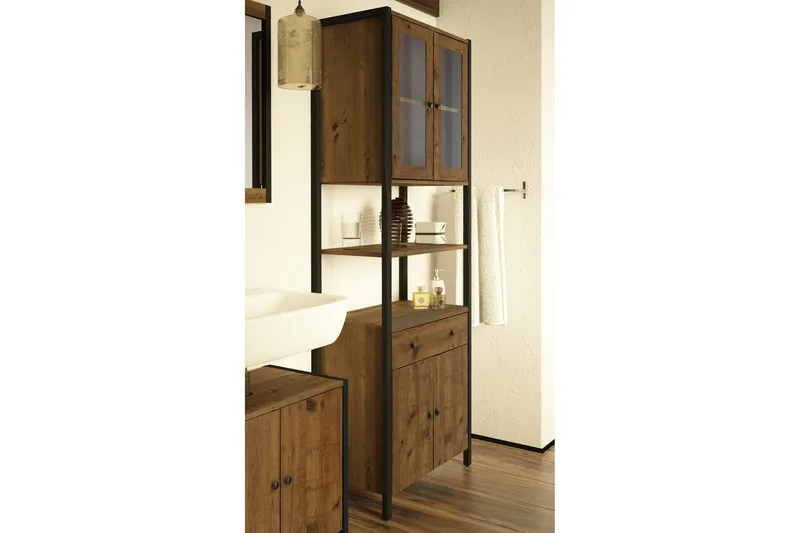 Brayden tv-skab 60x180 cm - Brun/sort - Hus & renovering - Køkken & bad - Køkken & bryggers