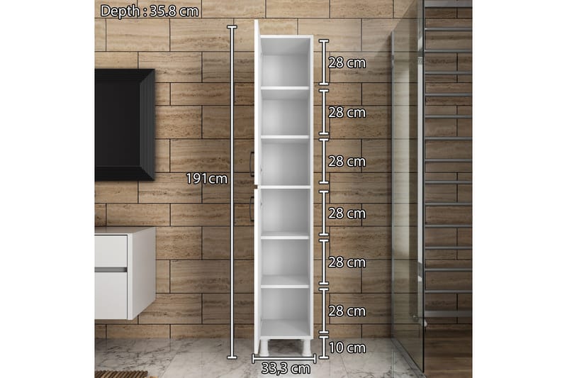Erickslund Opbevaringskab - Hvid - Hus & renovering - Køkken & bad - Køkken & bryggers