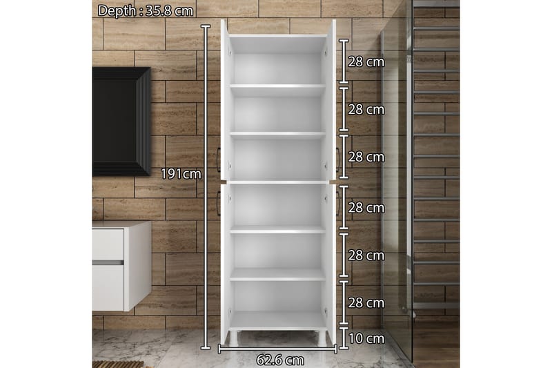 Erickslund Opbevaringskab - Hvid - Hus & renovering - Køkken & bad - Køkken & bryggers