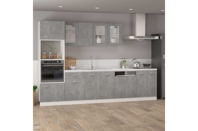 Køkkenskab 40x31x60 cm spånplade betongrå - Grå - Køkkenskab
