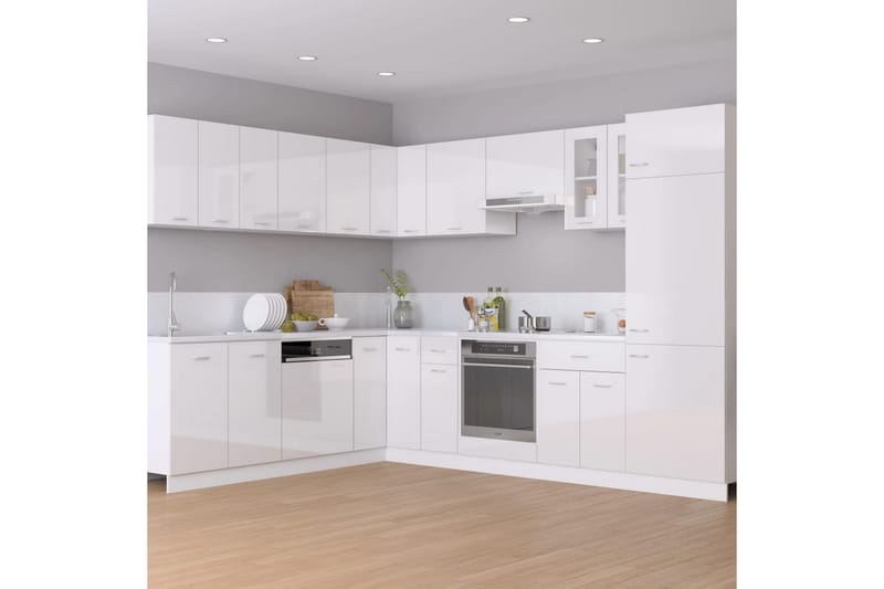Køkkenskab 60x31x40 cm spånplade hvid højglans - Hvid - Køkkenskab