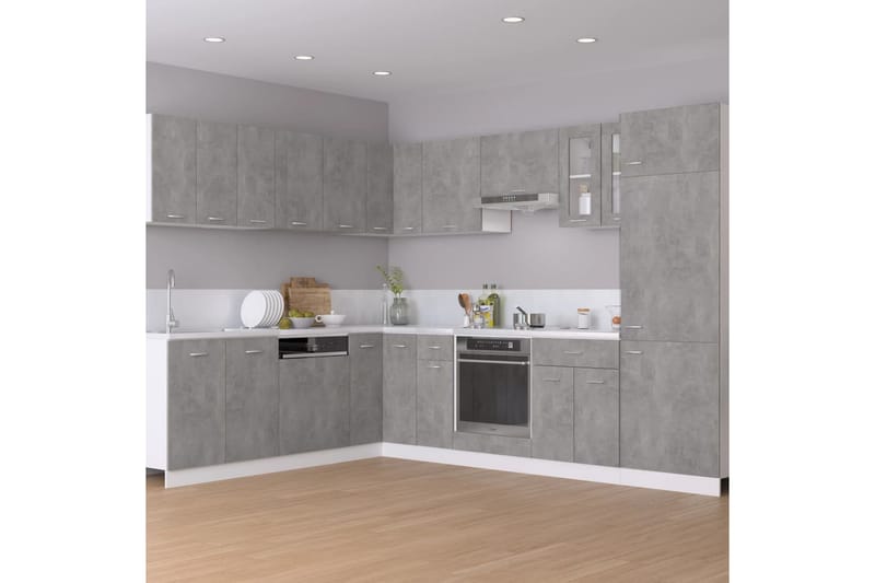 Køkkenskab 60x46x81,5 cm spånplader betongrå - Grå - Køkkenskab