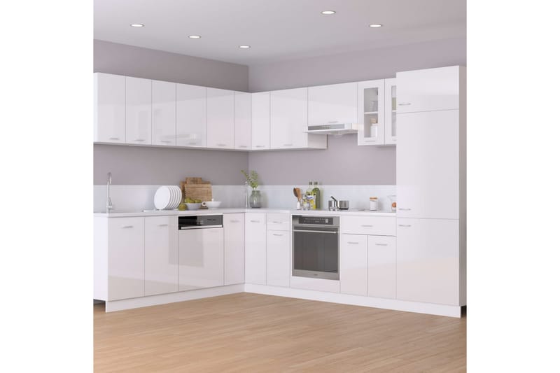 Køkkenskab 75,5x75,5x80,5 cm spånplade hvid højglans - Hvid - Køkkenskab