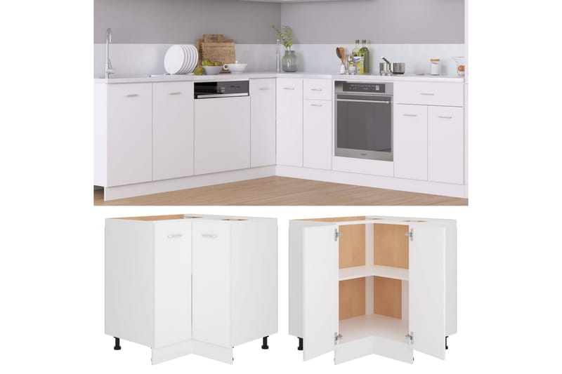 Køkkenskab 75,5x75,5x80,5 cm spånplade hvid - Hvid - Køkkenskab