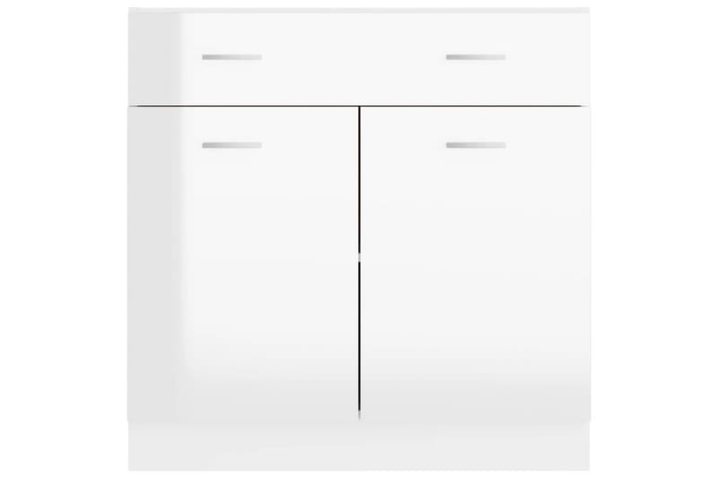 Skuffeunderskab 80x46x81,5 cm spånplade hvid højglans - Hvid - Køkkenskab