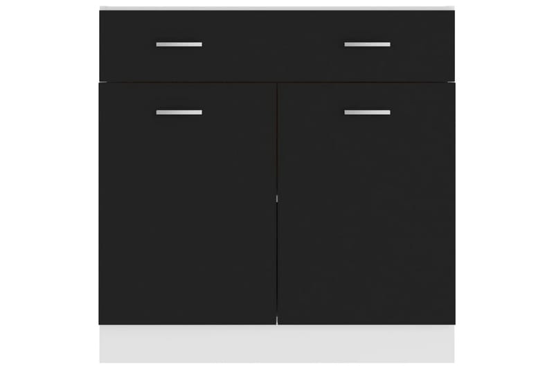 Skuffeunderskab 80x46x81,5 cm spånplade sort - Sort - Køkkenskab