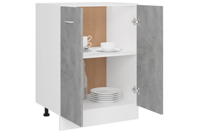 Underskab 60x46x81,5 cm spånplader betongrå - Grå - Køkkenskab