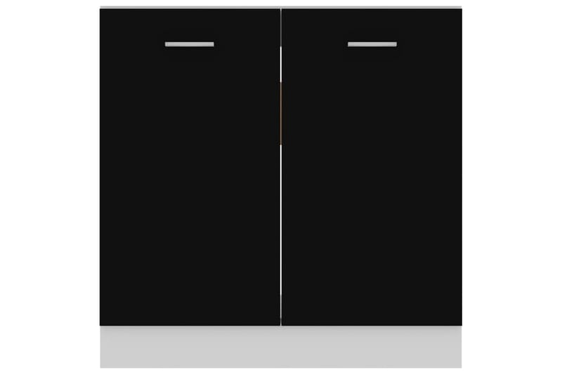 Vaskeunderskab 80x46x81,5 cm spånplade sort - Sort - Køkkenskab
