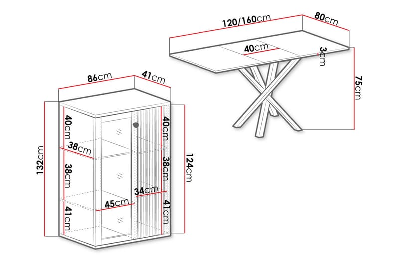 Aldbrough Møbelsæt til Komfurestue - Træ/Sort - Hus & renovering - Køkken & bad - Køkken & bryggers - Køkkenmøbler