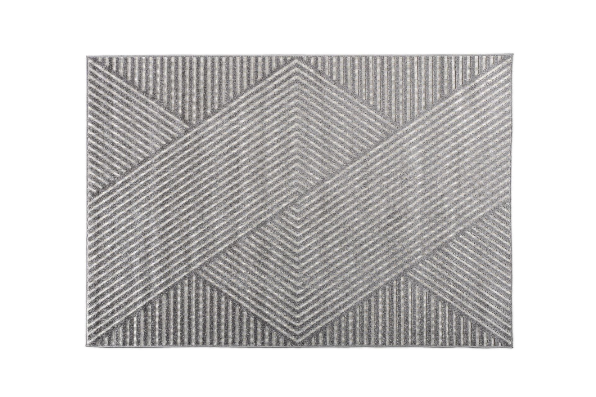 Aron Plastmåtte 160x230 cm - Grå - Tekstiler - Tæpper - Udendørs tæpper - Plasttæpper