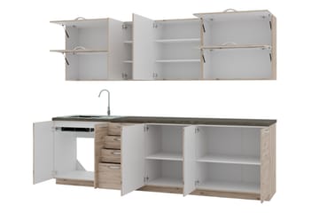 Croignon Køkkenmøbel 260 cm - Beige/Grå - Hus & renovering - Køkken & bad - Køkken & bryggers - Køkkenmøbler