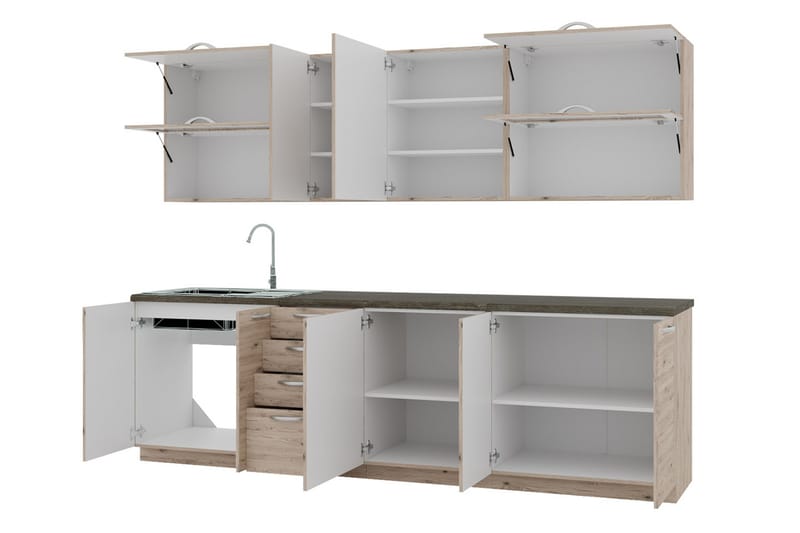 Croignon Køkkenmøbel 260 cm - Træ/Natur - Hus & renovering - Køkken & bad - Køkken & bryggers - Køkkenmøbler