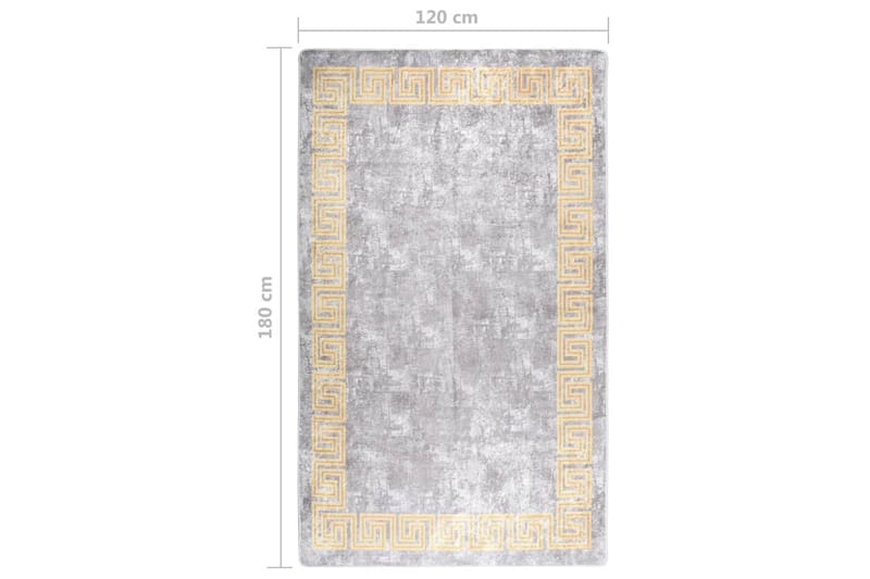 gulvtæppe 120x180 cm skridsikkert og vaskbart grå - Grå - Tekstiler - Tæpper - Udendørs tæpper - Plasttæpper