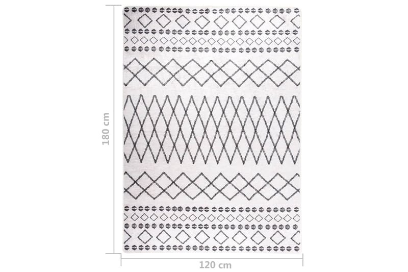 gulvtæppe 120x180 cm skridsikkert og vaskbart sort og hvid - Flerfarvet - Køkkenmåtte - Plasttæpper - Hall måtte