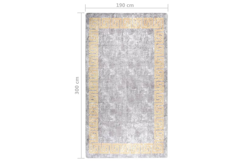 gulvtæppe 190x300 cm skridsikkert og vaskbart grå - Grå - Tekstiler - Tæpper - Udendørs tæpper - Plasttæpper