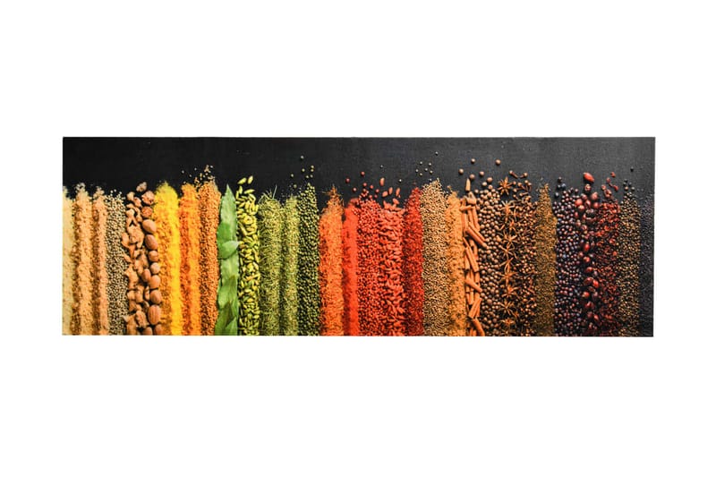 Vaskbar Køkkenmåtte 45X150 cm Krydderiprint - Flerfarvet - Køkkenmåtte
