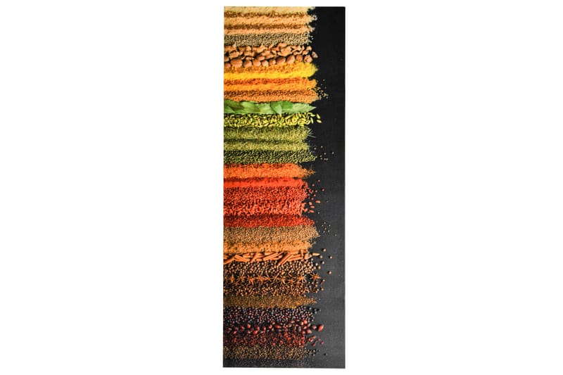 Vaskbar Køkkenmåtte 60X180 cm Krydderiprint - Flerfarvet - Køkkenmåtte