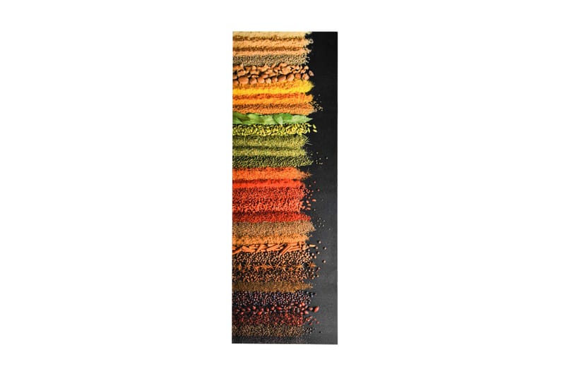 vaskbar køkkenmåtte 60x300 cm krydderitryk - Flerfarvet - Køkkenmåtte