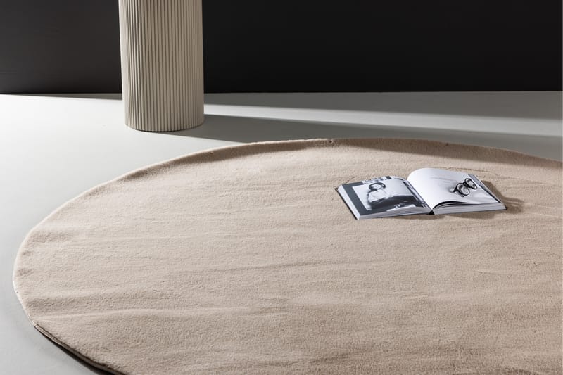 Leni Plastmåtte 200 cm Rund - Beige - Tekstiler - Tæpper - Udendørs tæpper - Plasttæpper