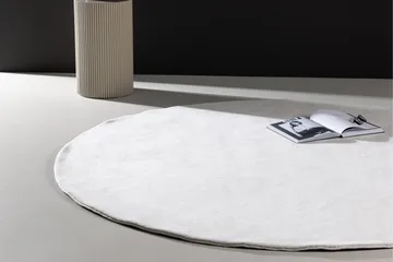 Nixie Plastmåtte 200 cm Rund - Hvit - Tekstiler - Tæpper - Moderne tæppe - Wiltontæpper