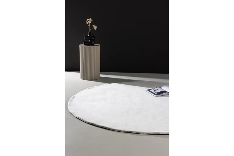 Nixie Plastmåtte 200 cm Rund - Hvit - Tekstiler - Tæpper - Udendørs tæpper - Plasttæpper