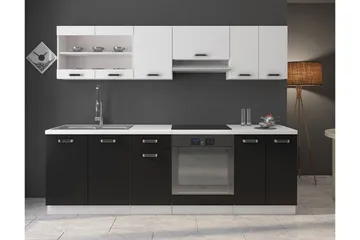 Omega Køkken møbelsæt - Hvid | Sort - Hus & renovering - Køkken & bad - Køkken & bryggers - Køkkenmøbler