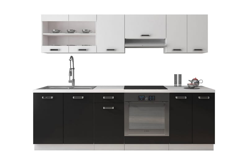 Omega Køkken møbelsæt - Hvid | Sort - Hus & renovering - Køkken & bad - Køkken & bryggers - Køkkenmøbler
