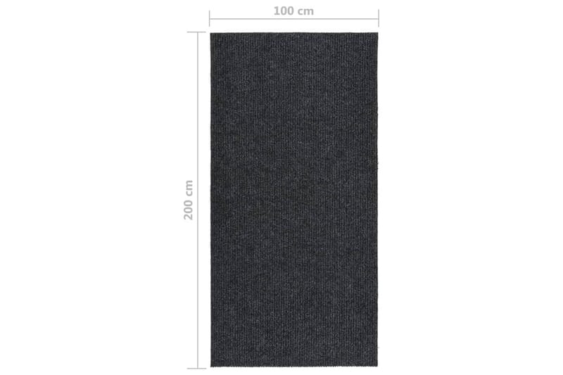 snavsbestandig tæppeløber 100x200 cm antracitgrå - Antracit - Tekstiler - Tæpper - Udendørs tæpper - Plasttæpper