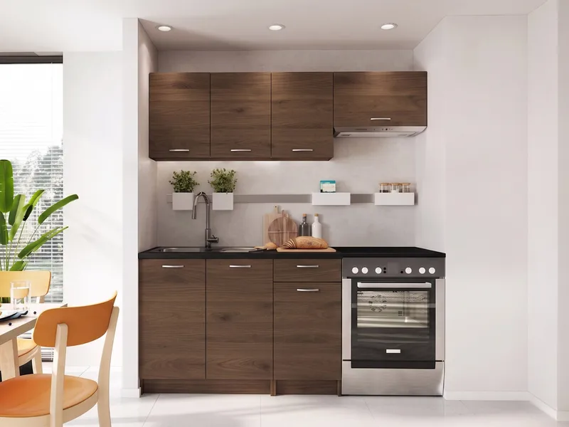 køkkensæt Mela Sort, valnød - Sort, valnød - Hus & renovering - Køkken & bad - Køkken & bryggers - Køkkenbordplade & køkkenbord
