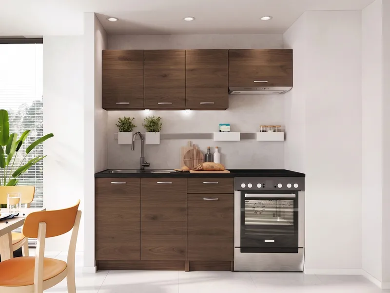 køkkensæt Mela Sort, valnød - Sort, valnød - Hus & renovering - Køkken & bad - Køkken & bryggers - Køkkenbordplade & køkkenbord