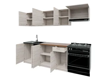 køkkensæt Mela Sort, valnød - Sort, valnød - Hus & renovering - Køkken & bad - Køkken & bryggers - Køkkenbordplade & køkkenbord