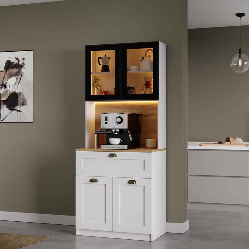 Kaffereol Hanah Home Nero Solo 1600-225 (80 x 190 x 44 cm) Hvid - Hvid - Hus & renovering - Køkken & bad - Køkken & bryggers