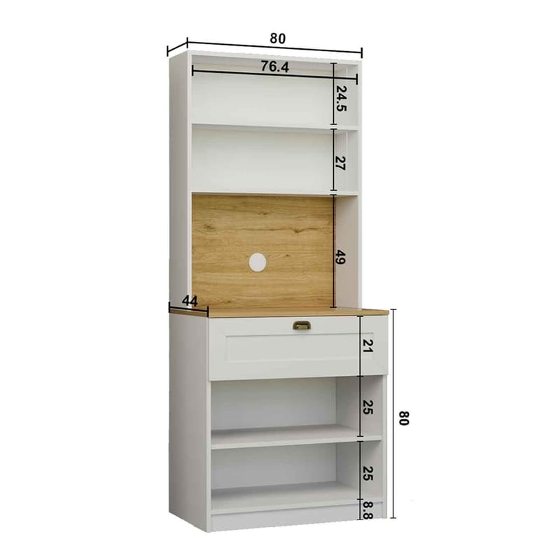 Kaffereol Hanah Home Nero Solo 1600-225 (80 x 190 x 44 cm) Hvid - Hvid - Hus & renovering - Køkken & bad - Køkken & bryggers