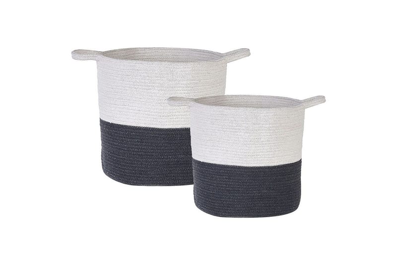 Kurv Pazha sæt af 2 Hvid, Sort, Hvid, Sort